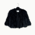 Yves Salomon Feather Cape - Black