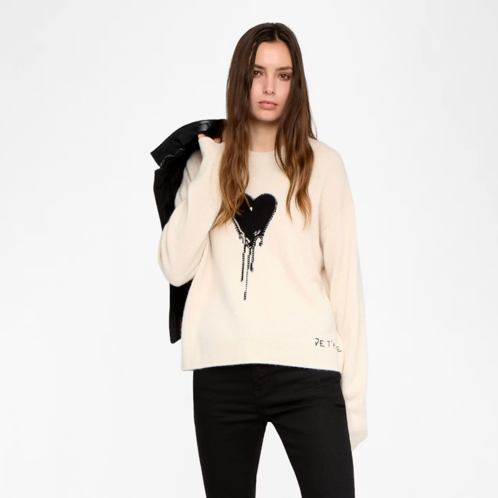 Zadig & Voltaire Markuz Heart Sweater - Eggshell