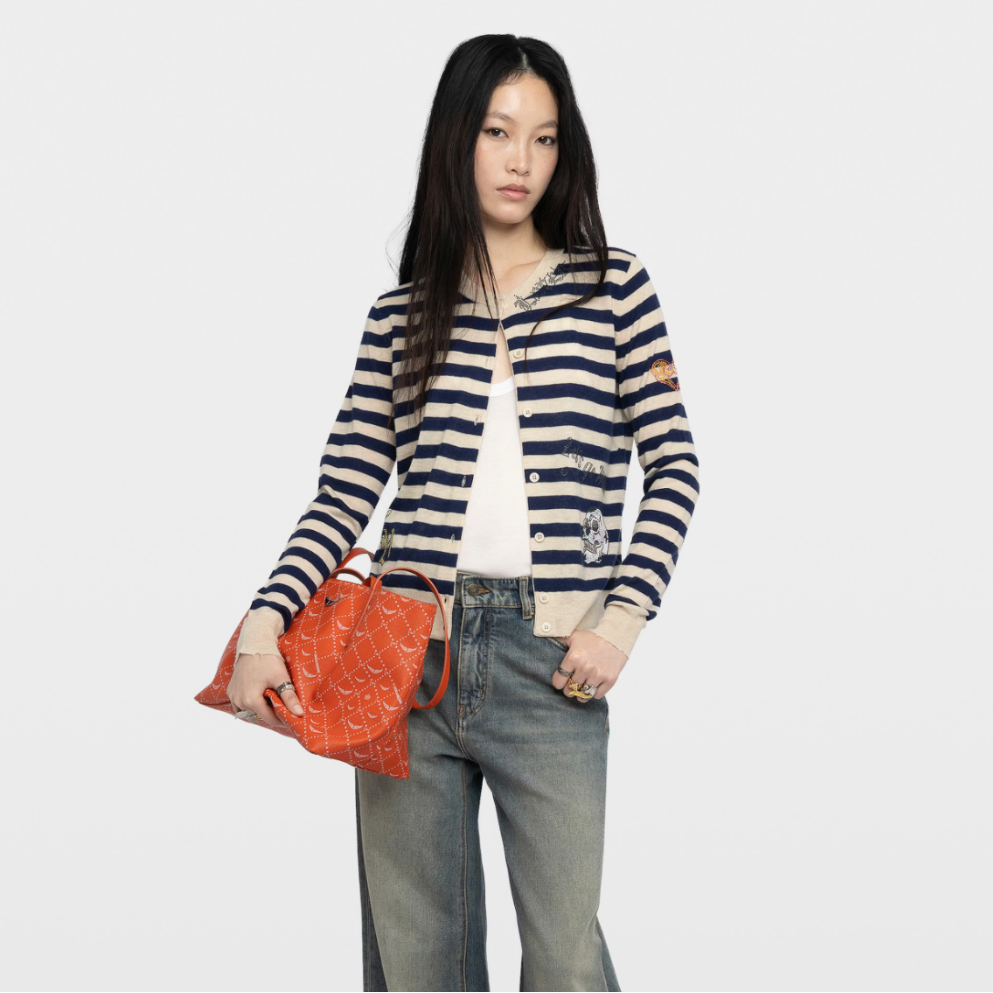Zadig & Voltaire Missya Stripes Strass Cardigan - Marine