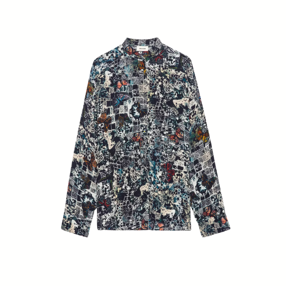 Zadig & Voltaire Truett Top - Soft Butterflies Encre