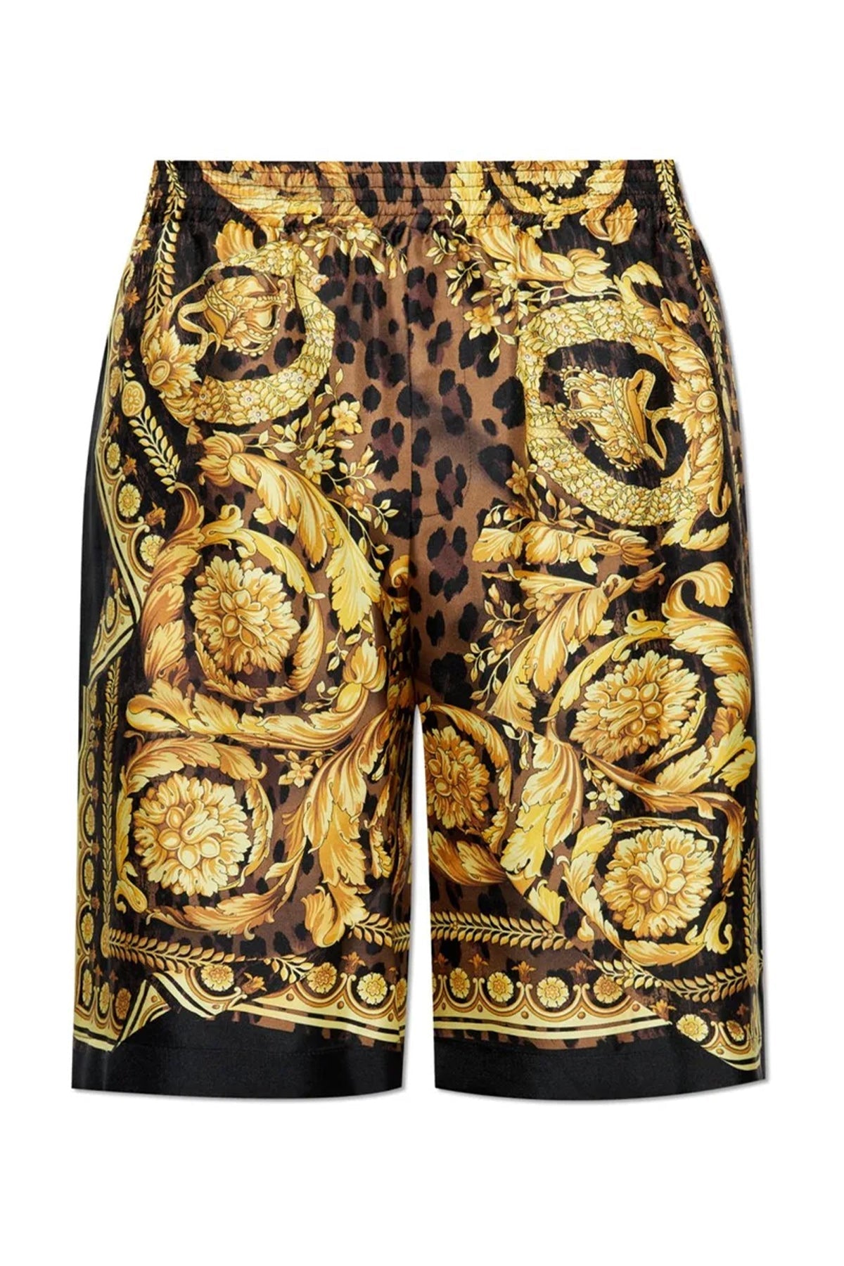 GRAPHIC PRINT ELASTIC WAIST SHORTS
