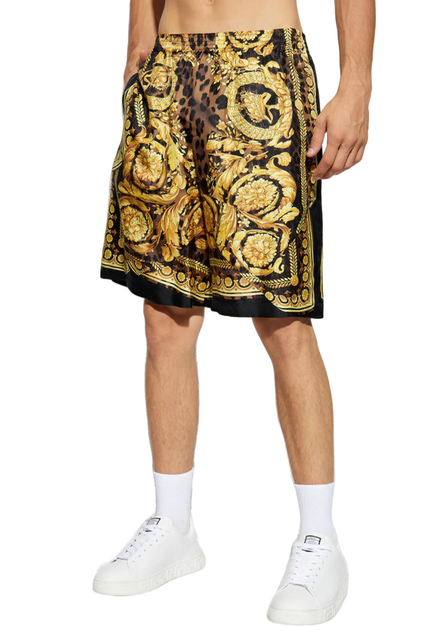 GRAPHIC PRINT ELASTIC WAIST SHORTS
