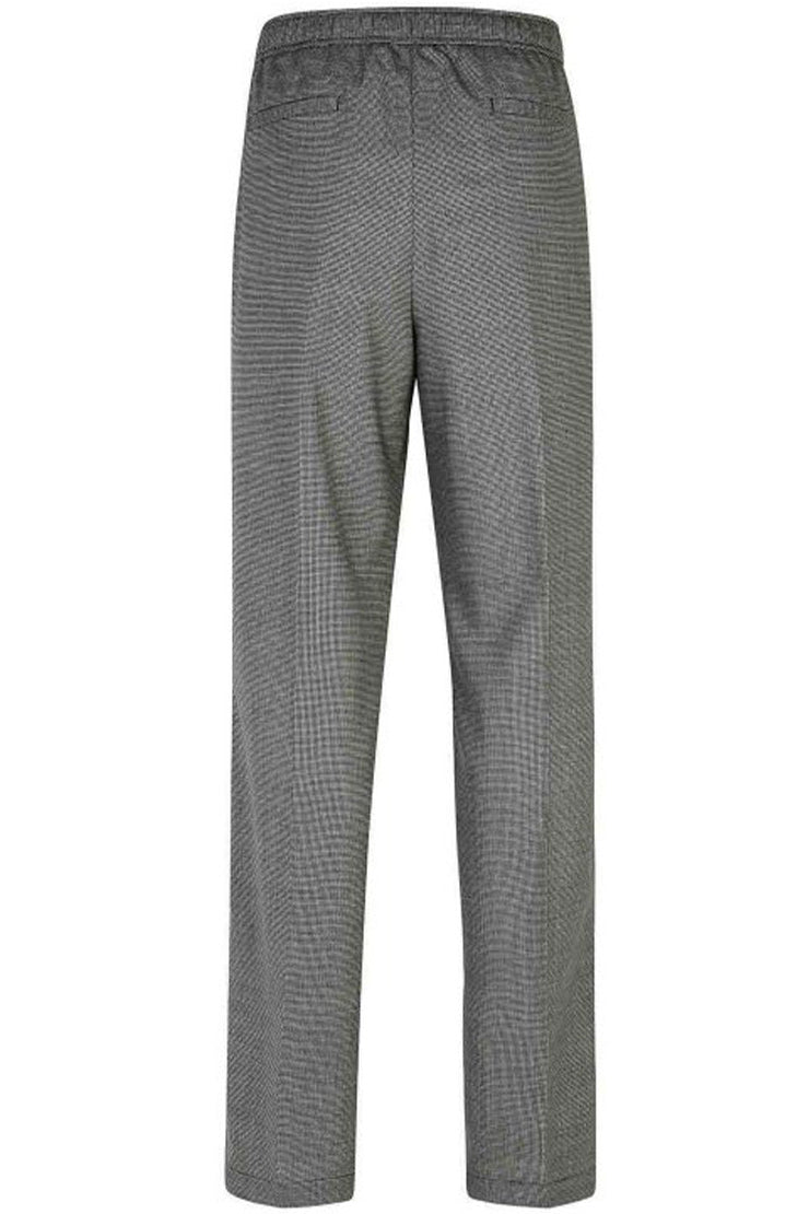 HOUNDSTOOTH-PATTERN HIGH-WAIST TROUSERS