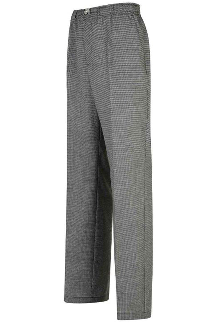 HOUNDSTOOTH-PATTERN HIGH-WAIST TROUSERS