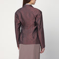 Burgundy striped jacket with padded balls