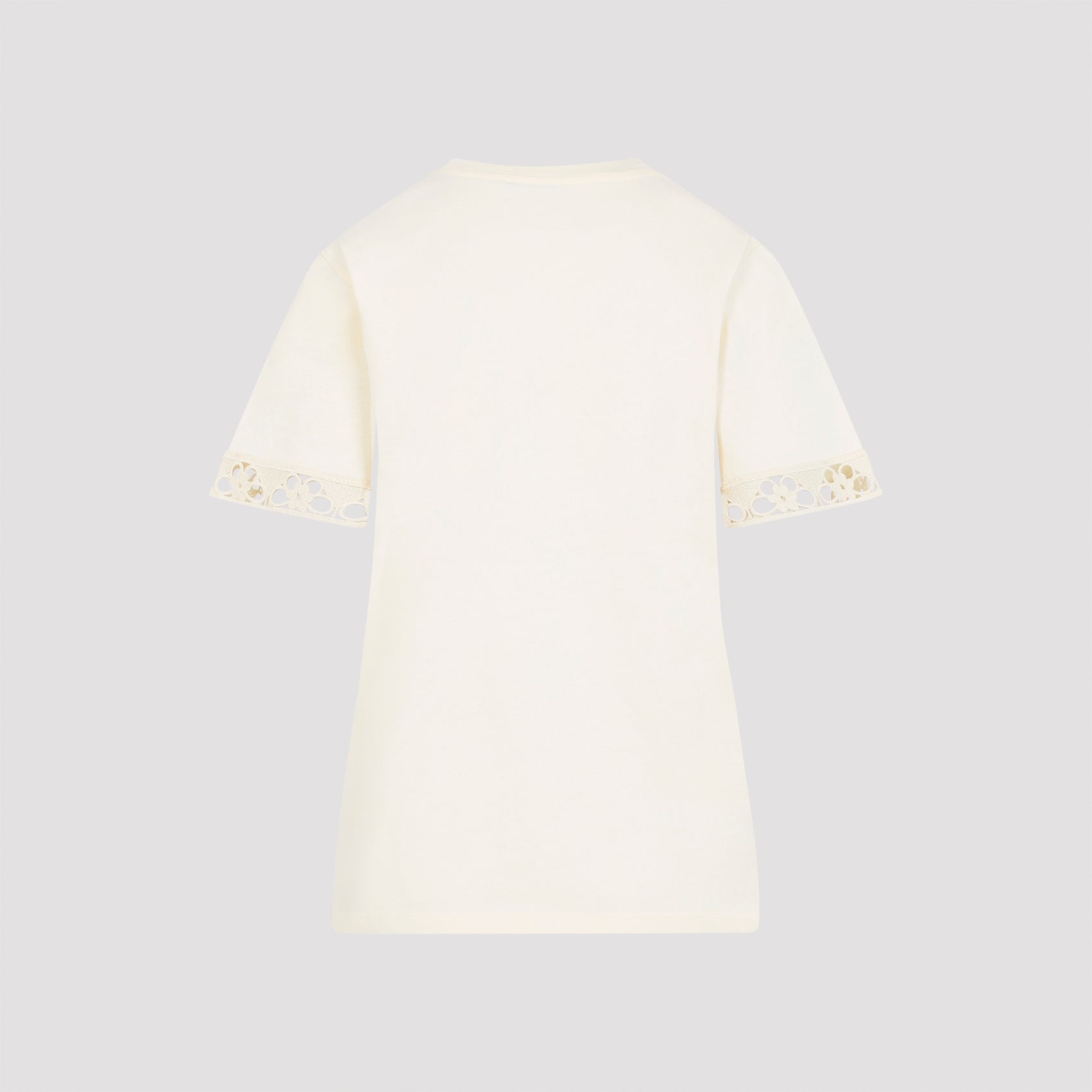 Natural White Cotton Short Sleeves T-Shirt