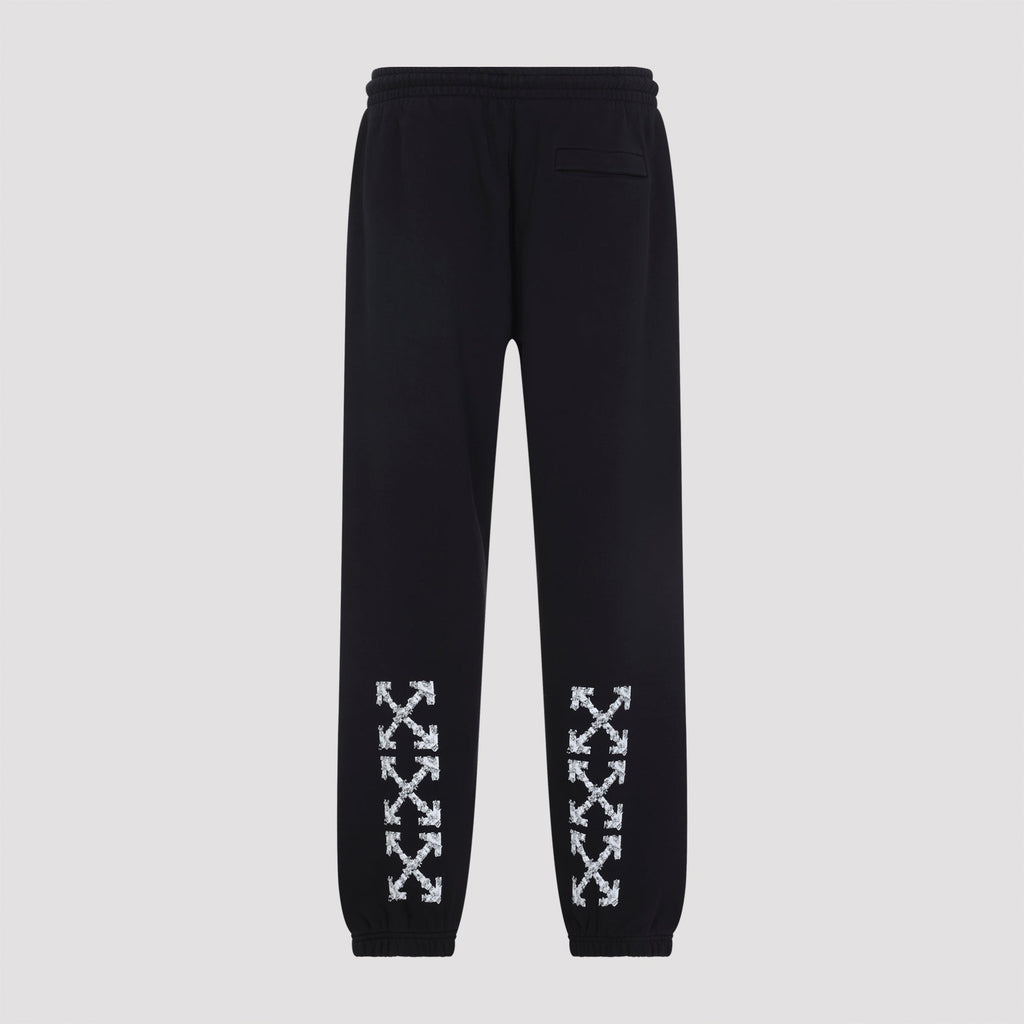 Black Heraldic Treshold Arrows Cotton Pants