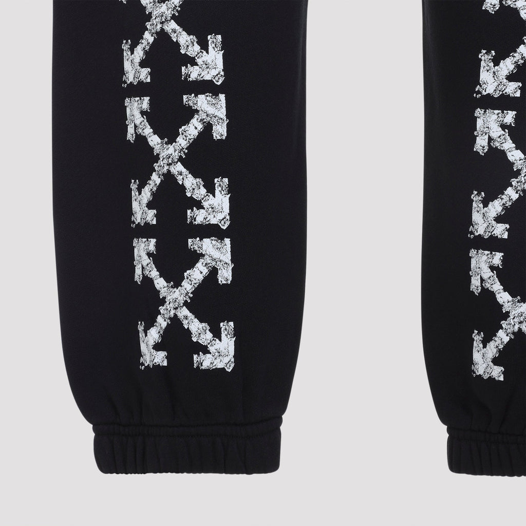 Black Heraldic Treshold Arrows Cotton Pants