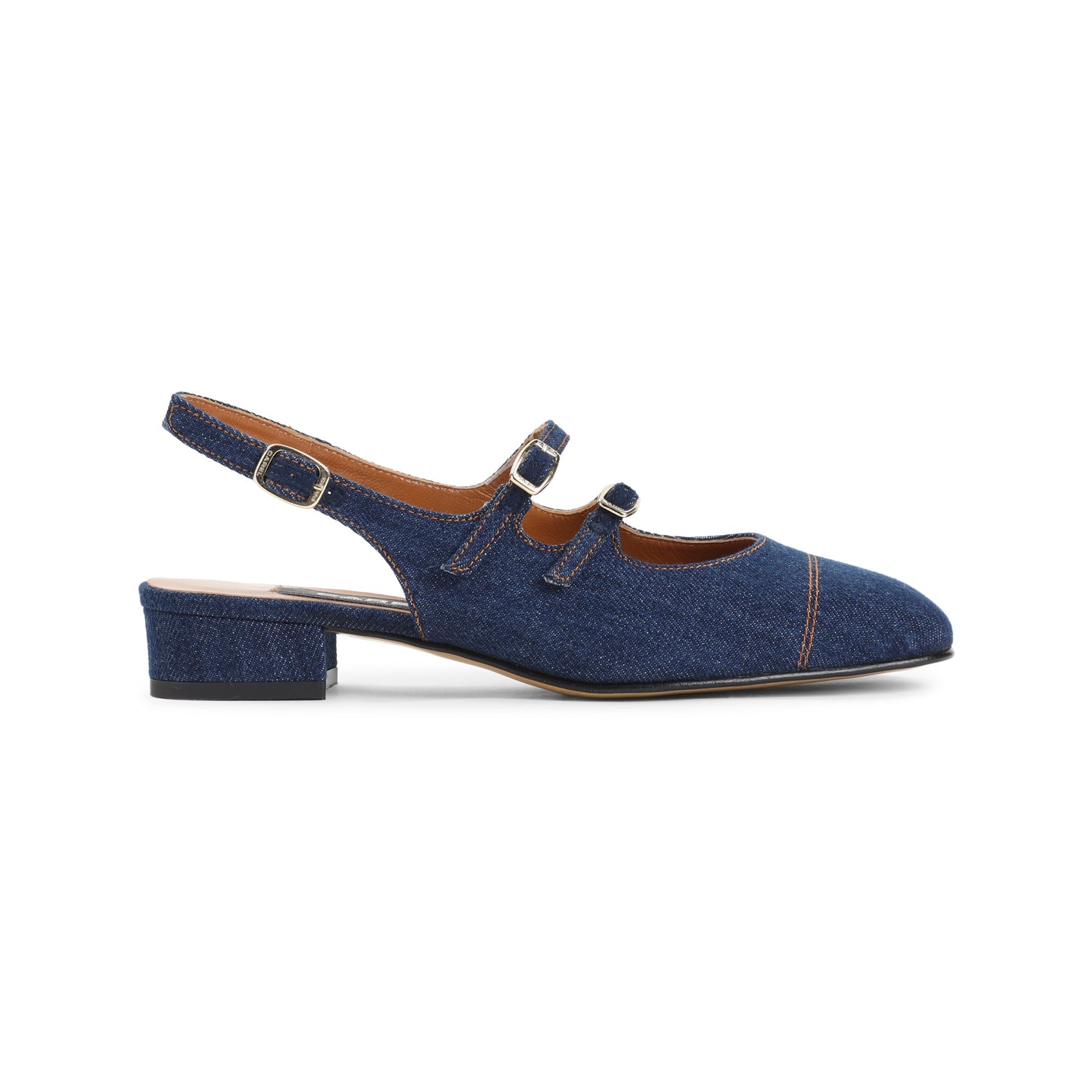Jeans Blue Cotton Peche 25 Fabrics Mary Jane Pumps