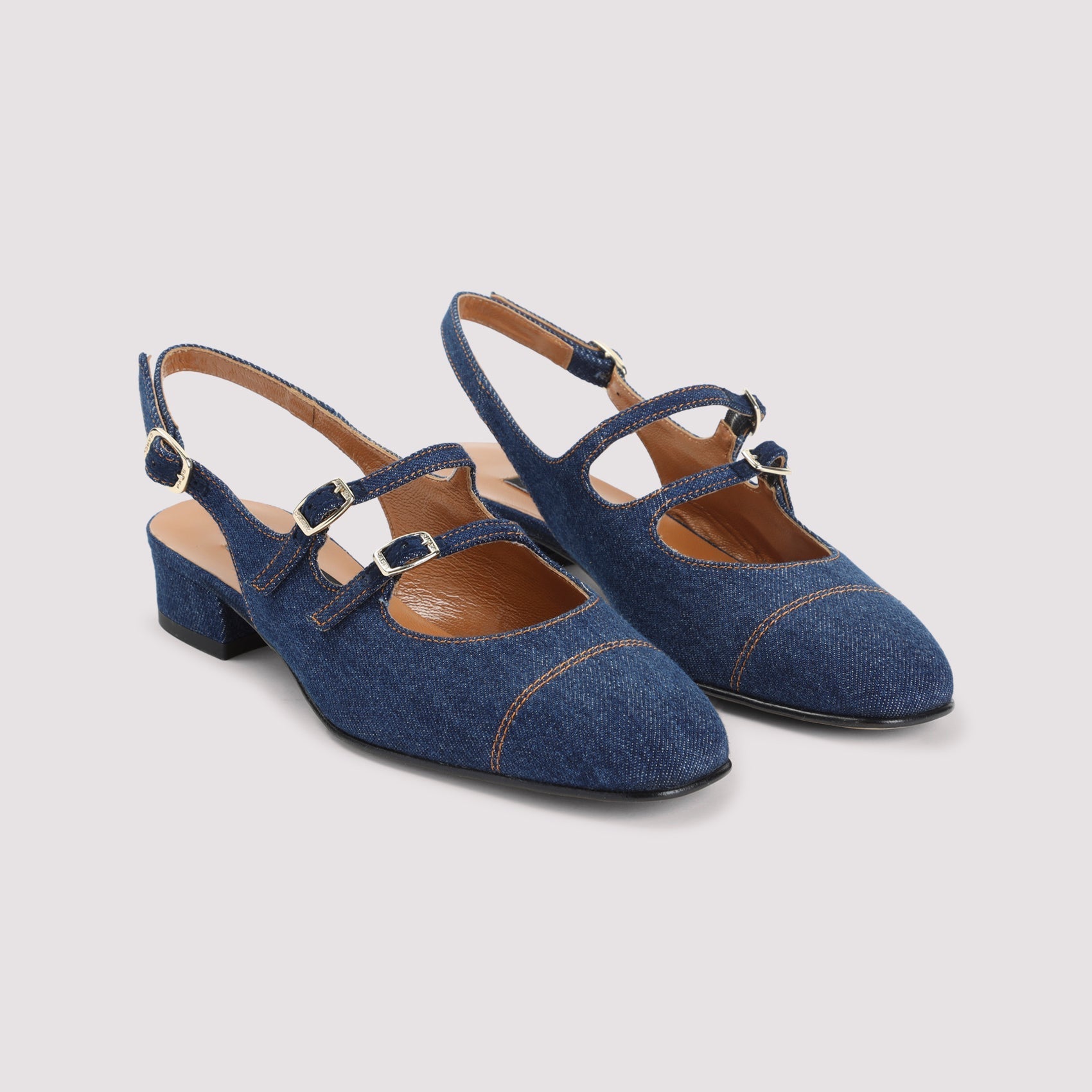 Jeans Blue Cotton Peche 25 Fabrics Mary Jane Pumps
