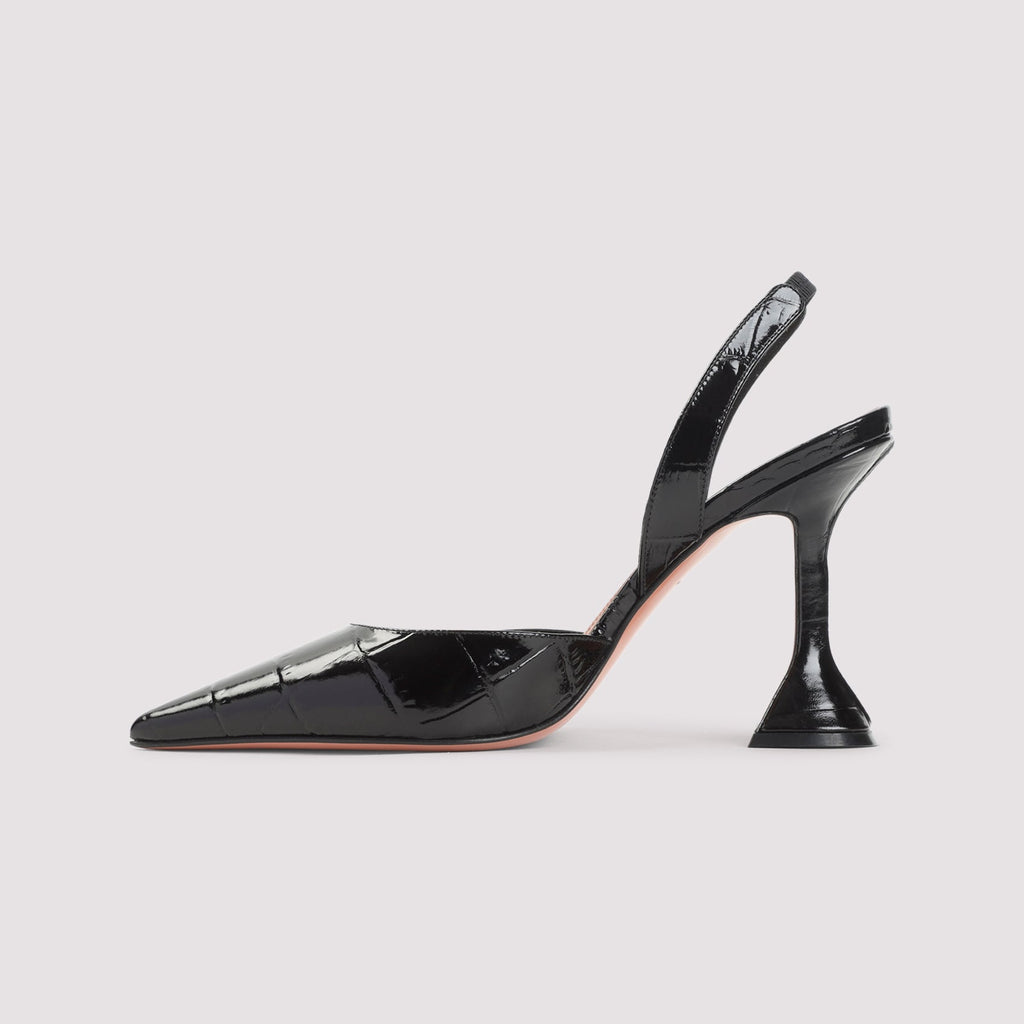 Black Leather Holli Sling 95 Mules
