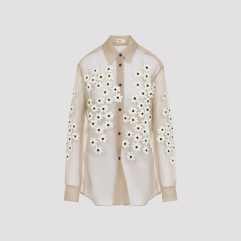 Beige Argo Silk Top