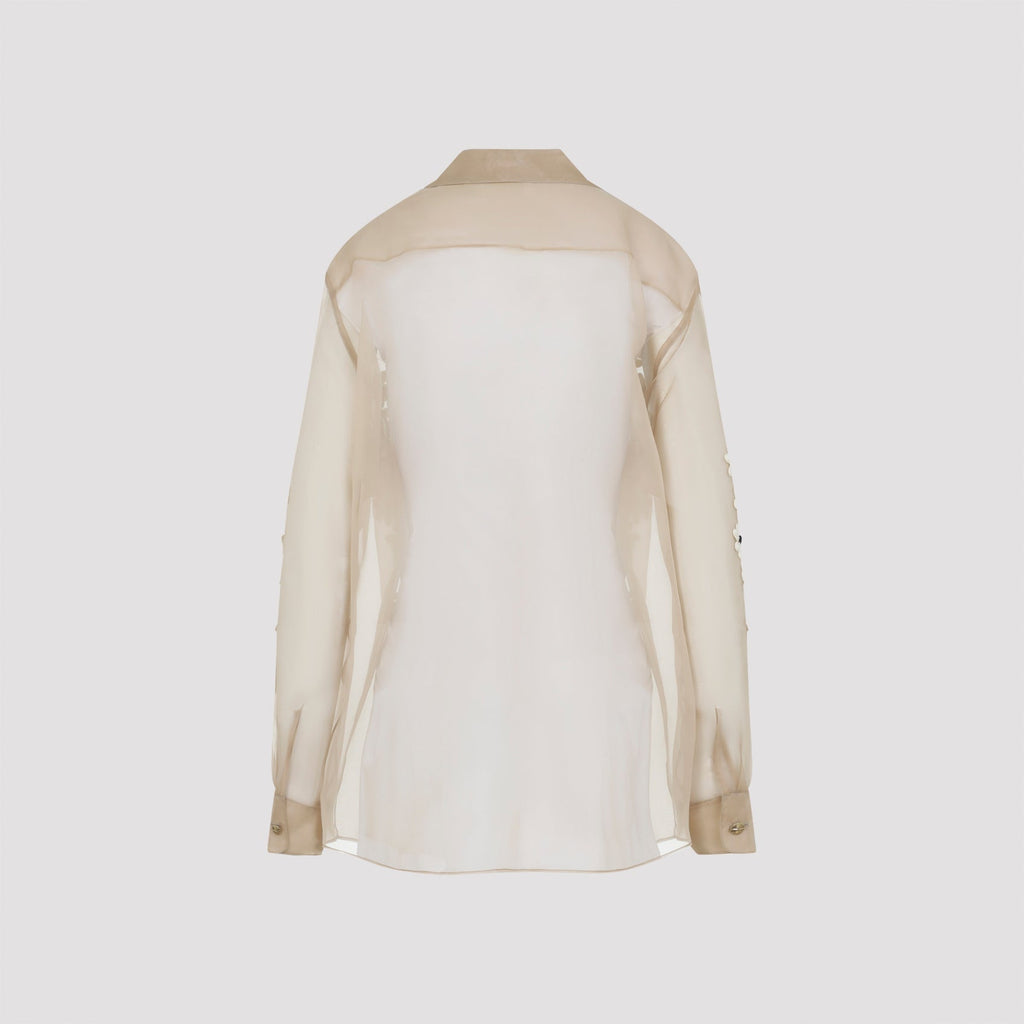 Beige Argo Silk Top