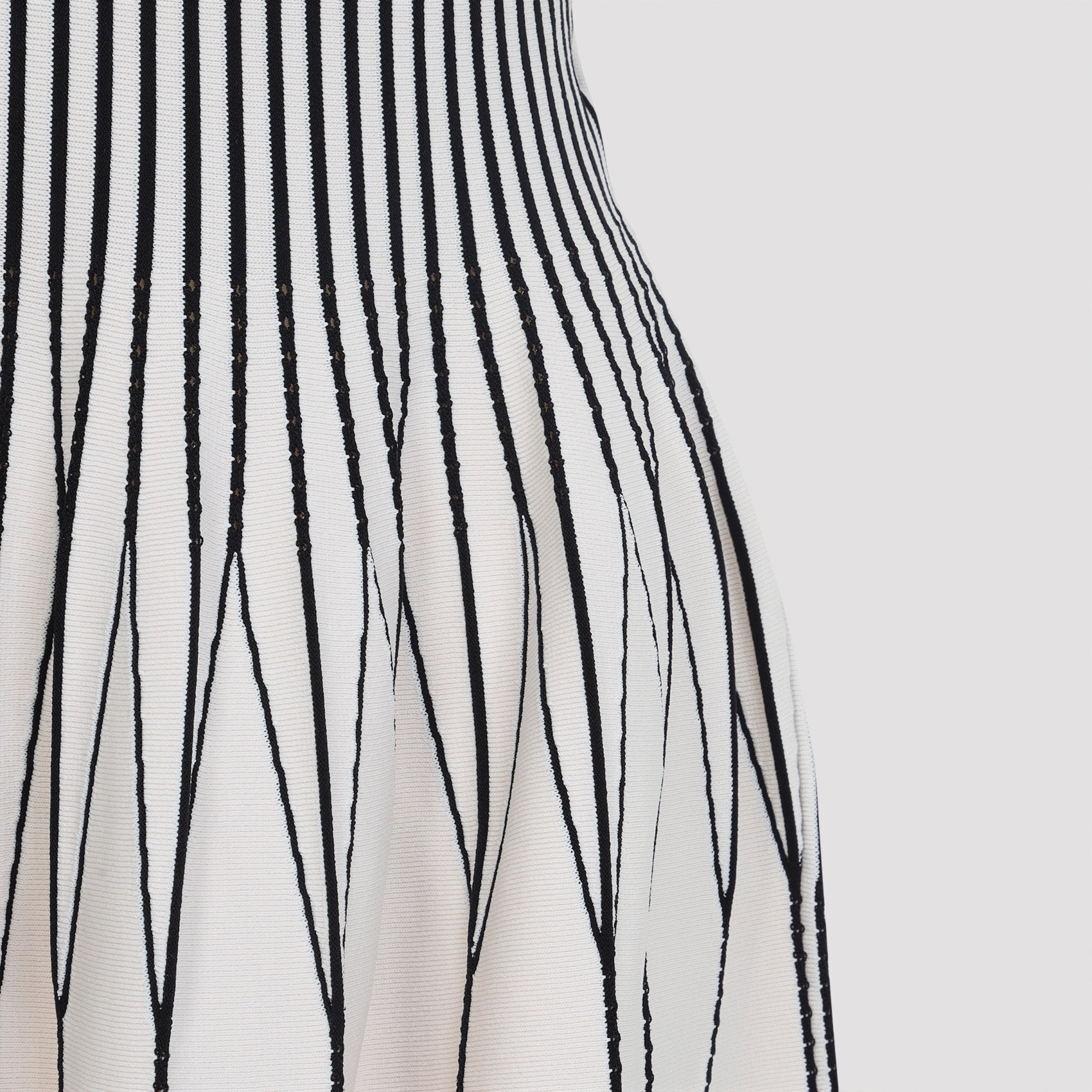 White and Black Knit Viscose Mini Dress