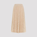 Pink Lace Cotton Midi Skirt