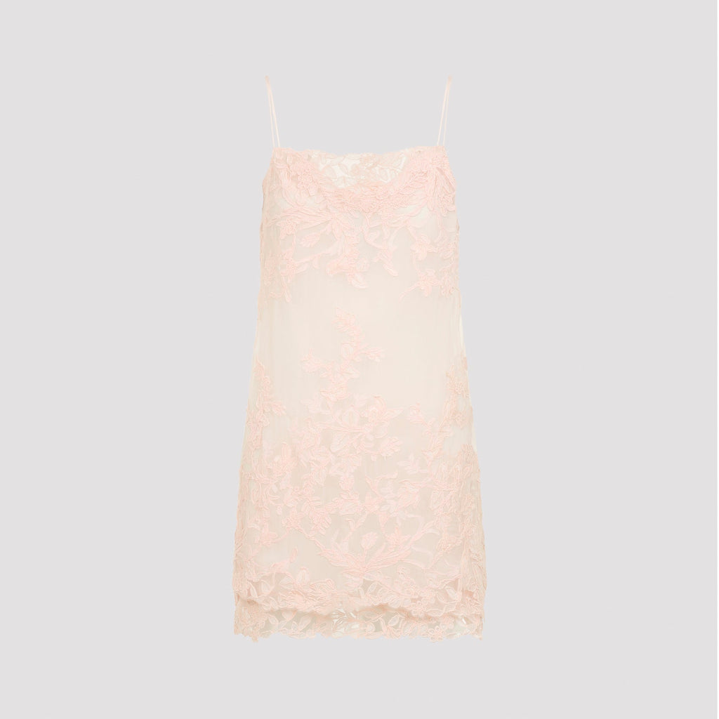 Pink Silk Mini Dress