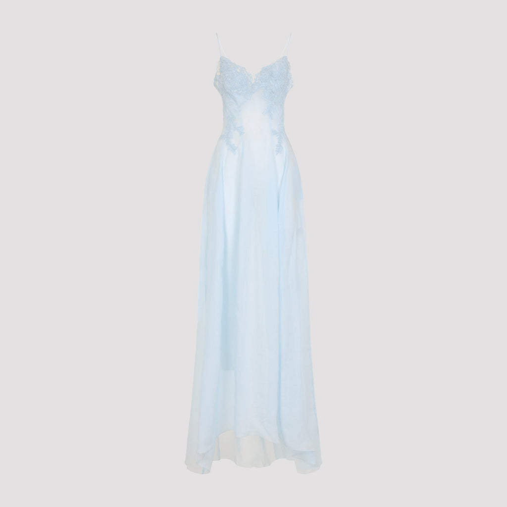 Light Blue Ramie Long Dress