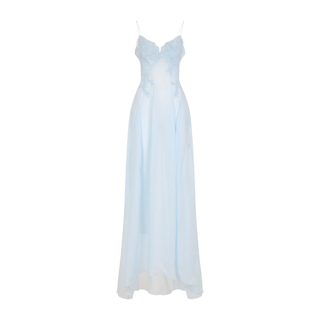 Light Blue Ramie Long Dress