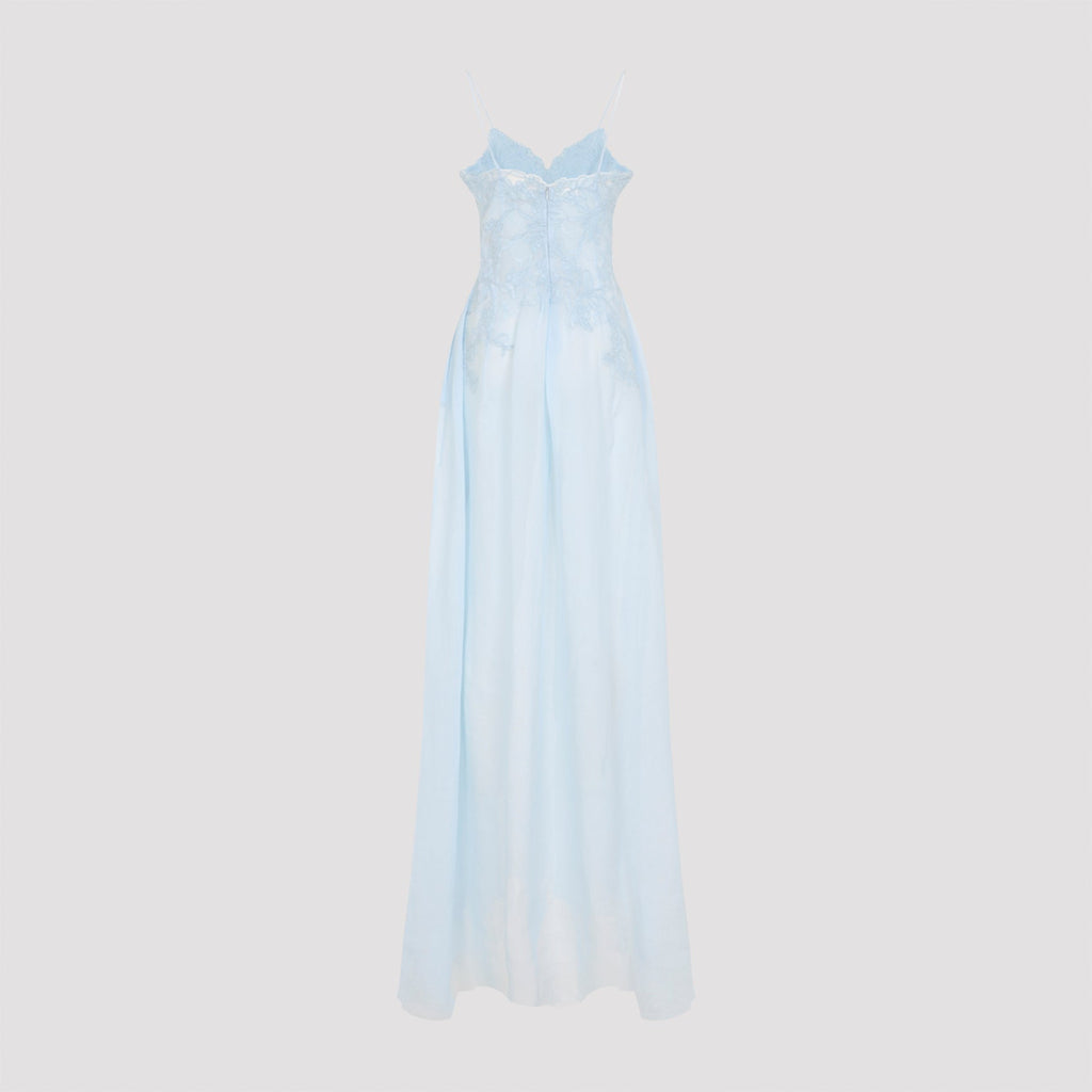 Light Blue Ramie Long Dress