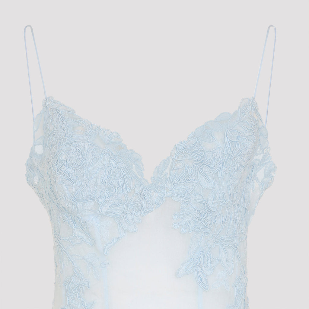 Light Blue Ramie Long Dress