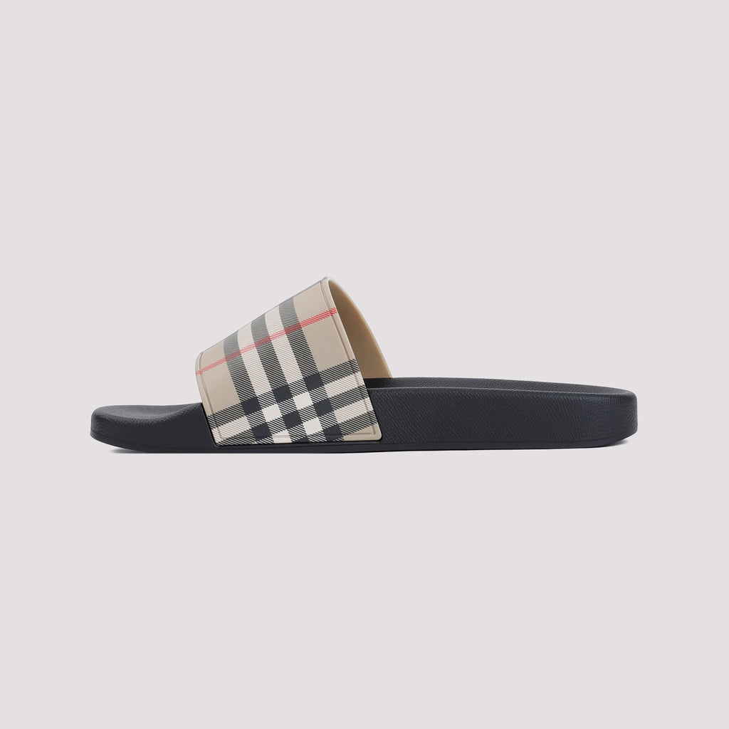 Archive Beige Check Polyurethane Slippers