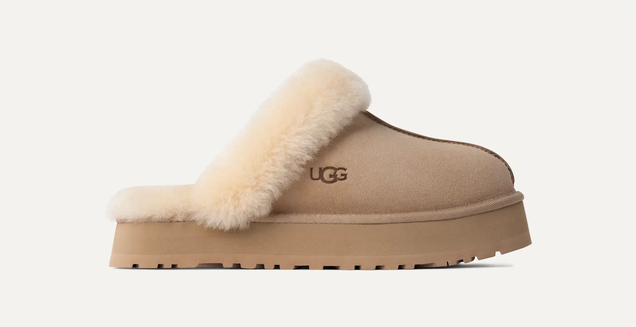 UGG Womens Disquette Platform Slippers | Sand