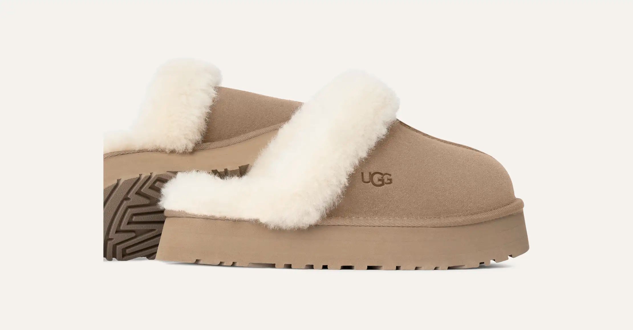 UGG Womens Disquette Platform Slippers | Sand