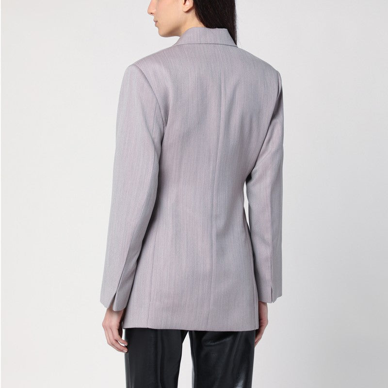 Light Grey Wool Jacket With Belt