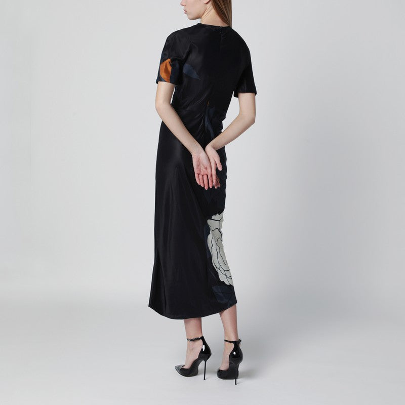 Eve floral satin midi dress