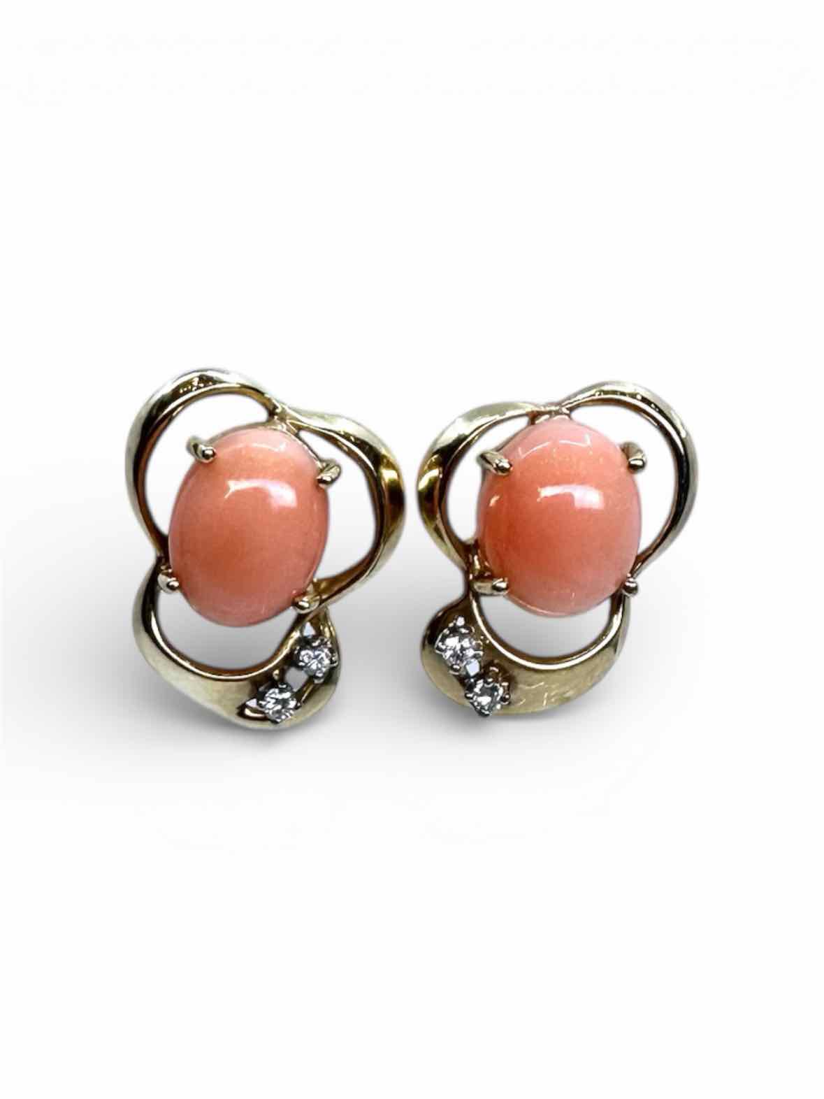 14K Coral Pierced Earrings