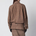 Oversized brown suede jacket