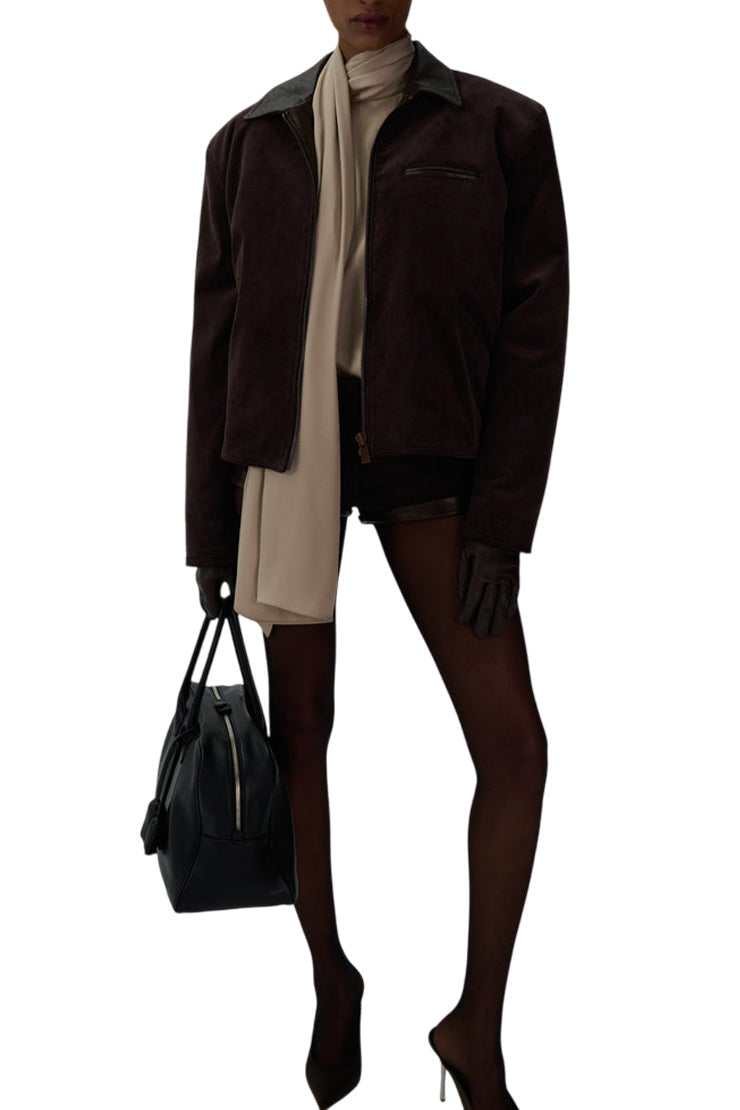 CAPE-EFFECT SILK BLOUSE