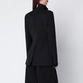 Black single-breasted wool blazer
