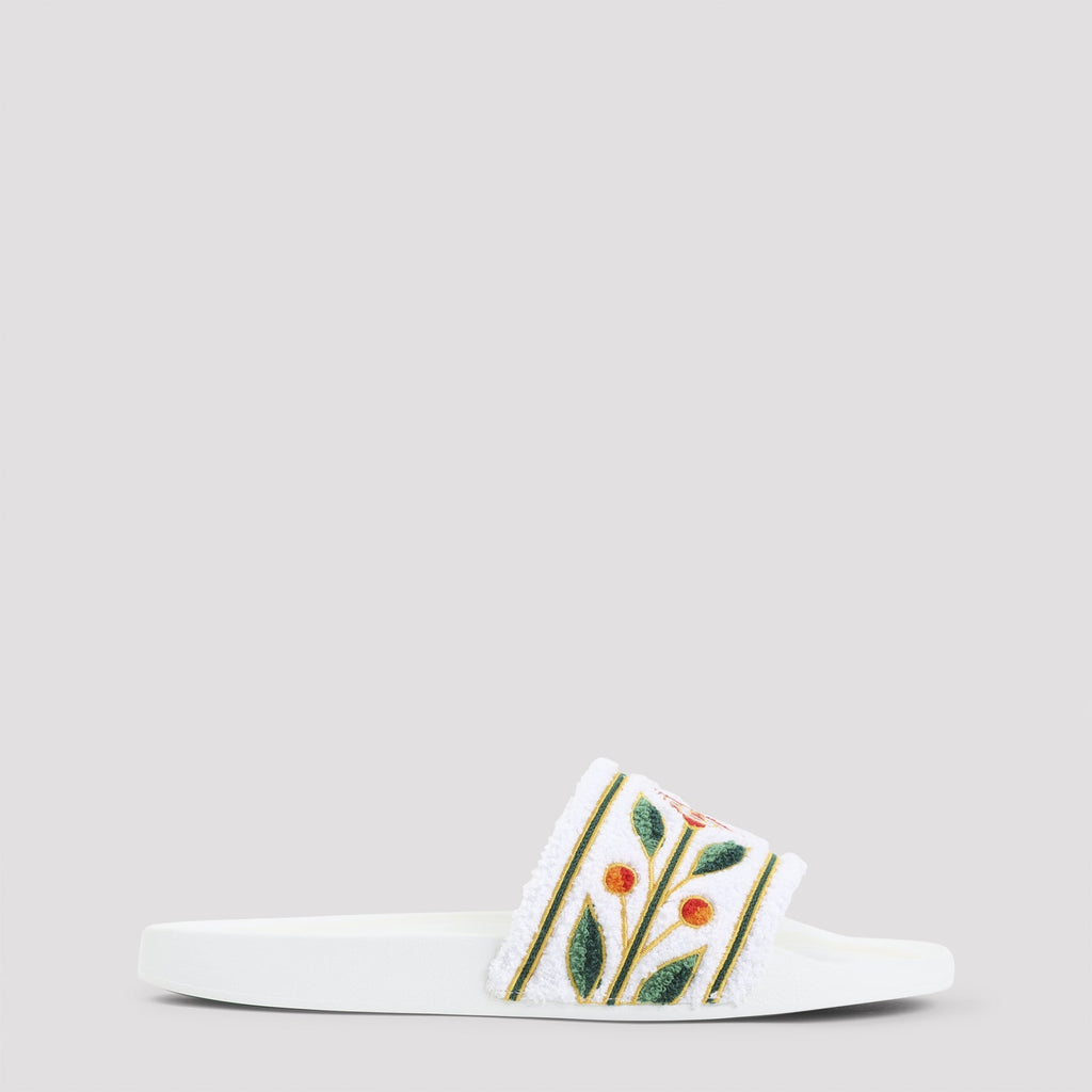 Embroidered Terry Sandals