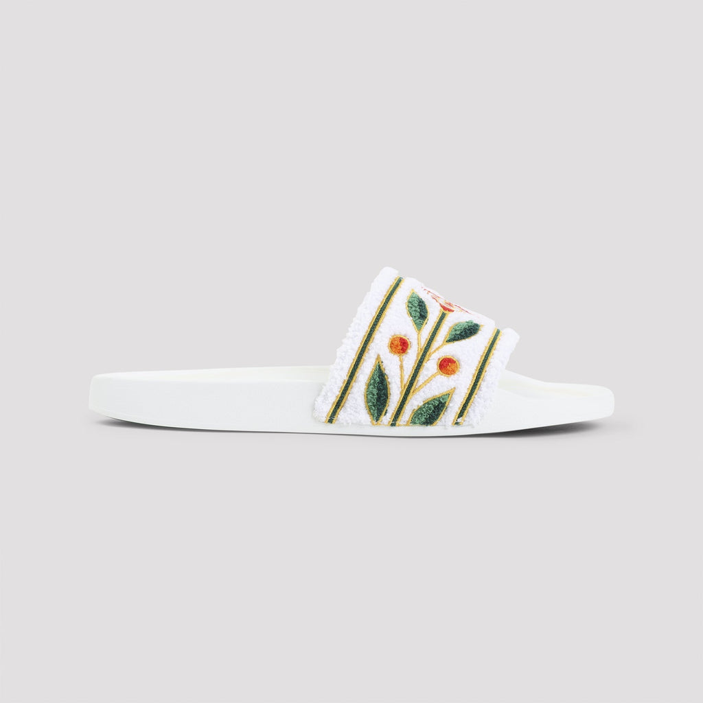 Embroidered Terry Sandals