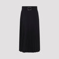 Black Panteon Wool Midi Skirt