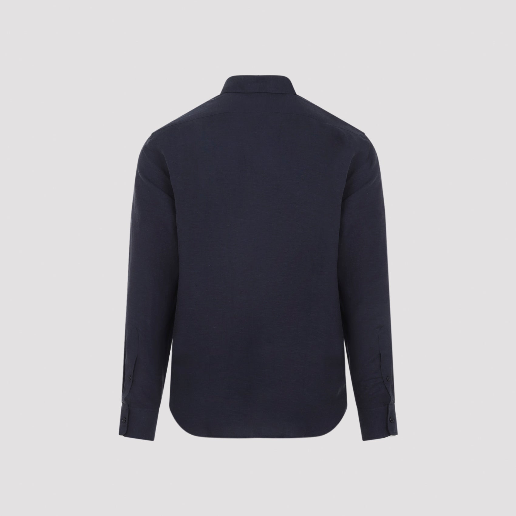 Blue Sport Silk and Linen Shirt