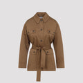 Viennos Brown Cotton Shirt Jacket