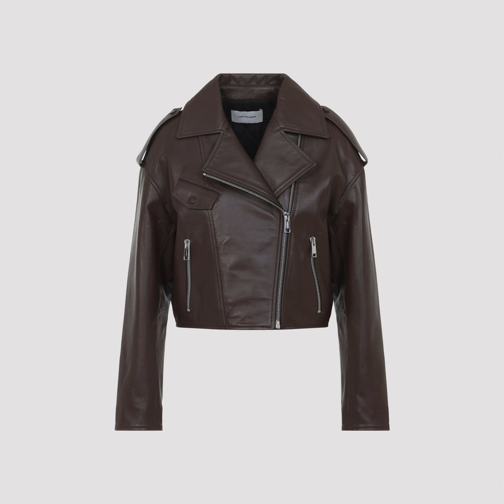 Chia Brown Lamb Leather Jacket