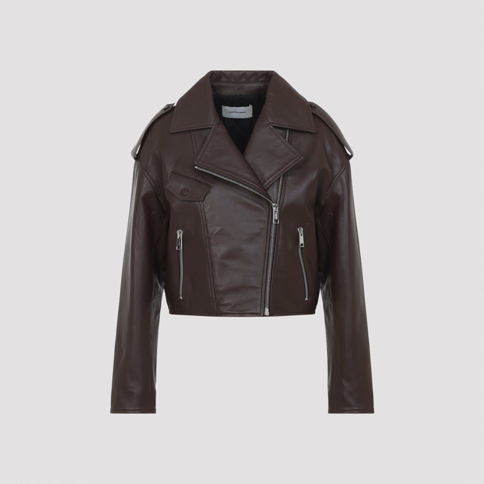 Chia Brown Lamb Leather Jacket