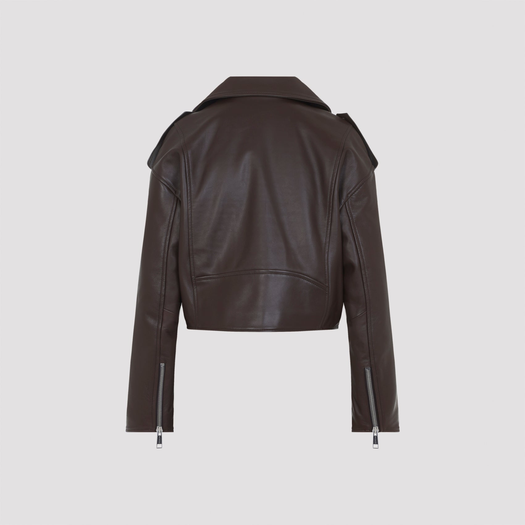 Chia Brown Lamb Leather Jacket