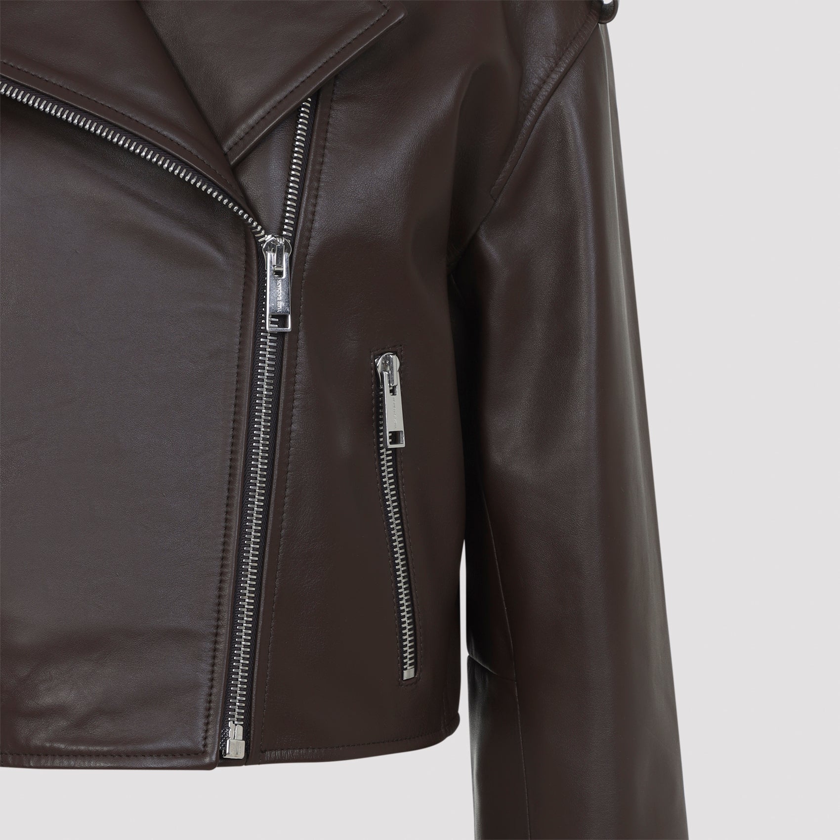 Chia Brown Lamb Leather Jacket