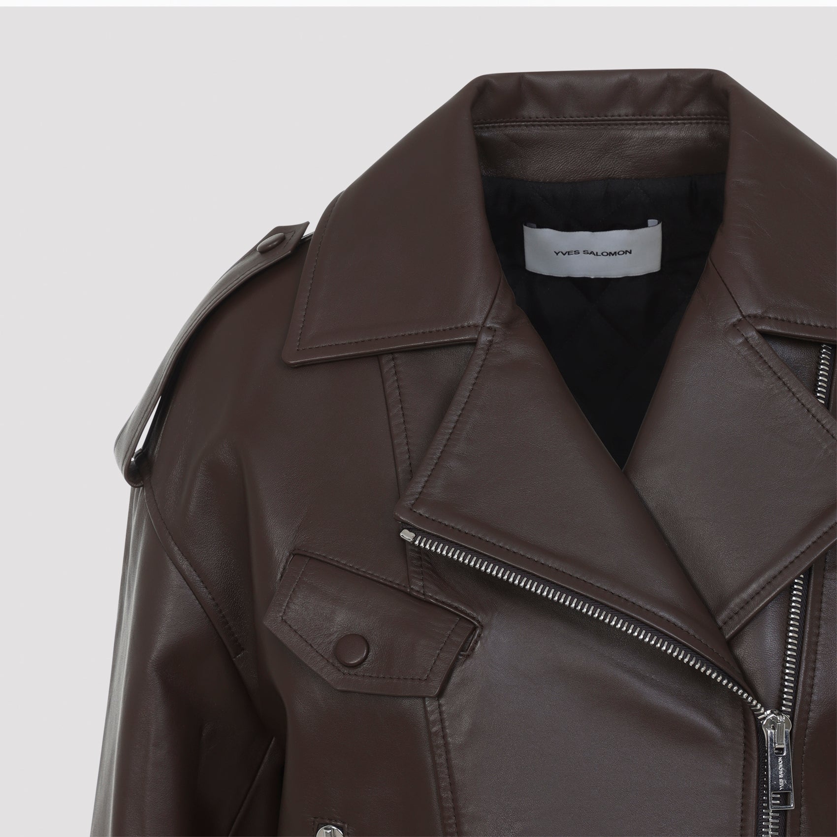 Chia Brown Lamb Leather Jacket