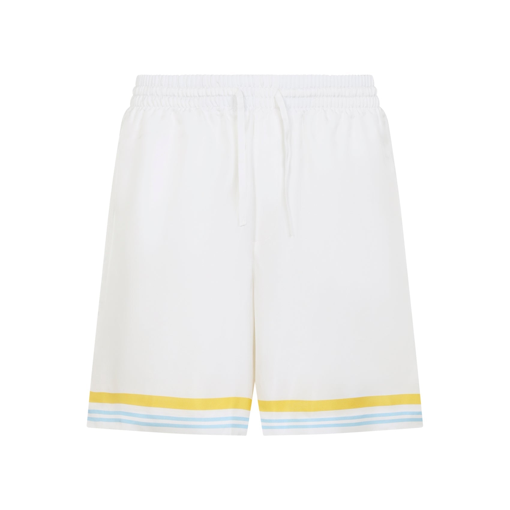 White Silk Flower Court Icon Shorts