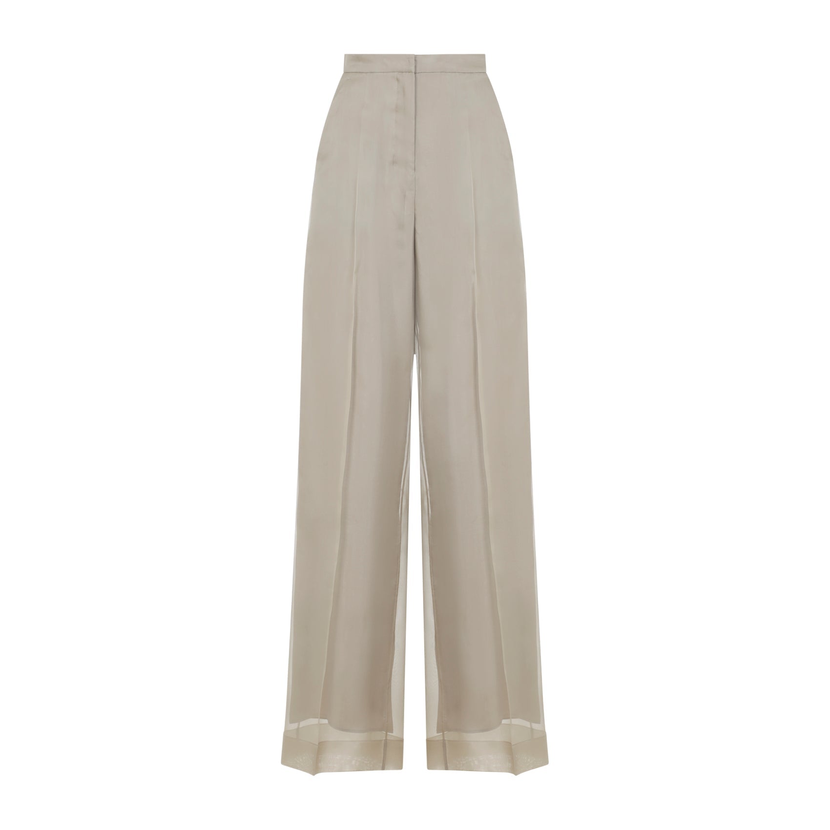 Sand Beige Silk Pianoforte Olivi Organza Pants