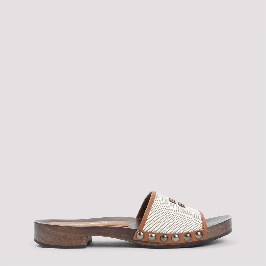 Canvas and Leather Clogs