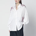White oversized shirt with Firework embroidery