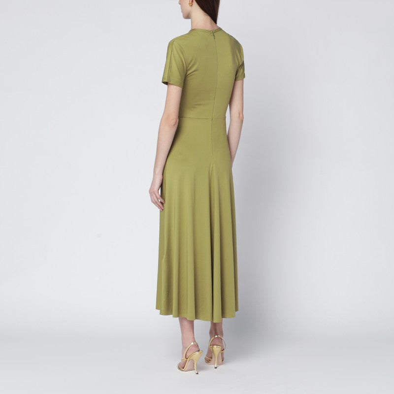 Blaire dress with gathered waist in yellowish green