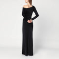 Long black dress in viscose jersey