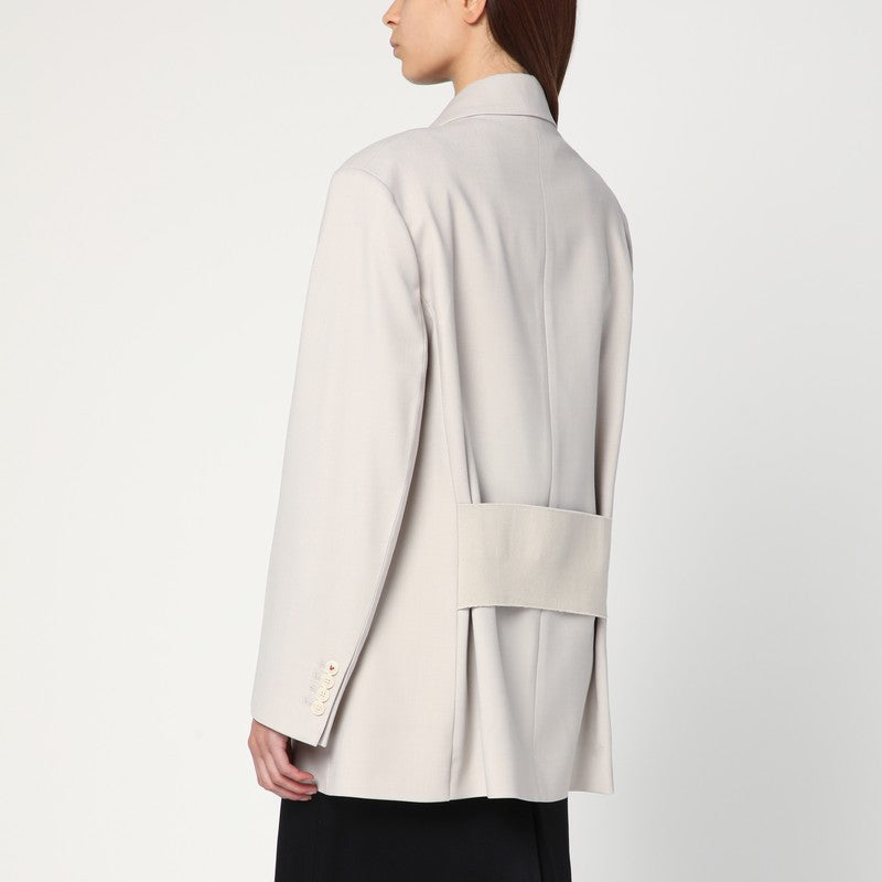 Pumice-coloured double-breasted jacket